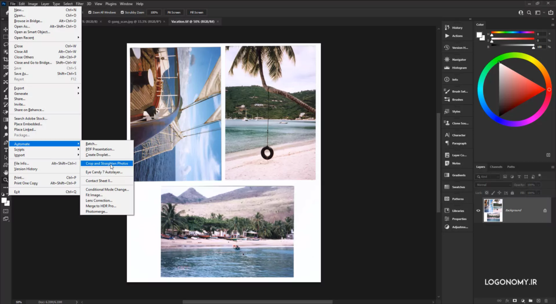 آموزش Crop and Straighten Photos در نرم افزار فتوشاپ